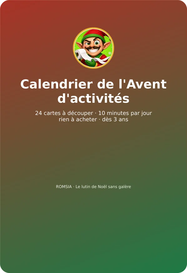 Couverture du Calendrier de l'Avent d'activités